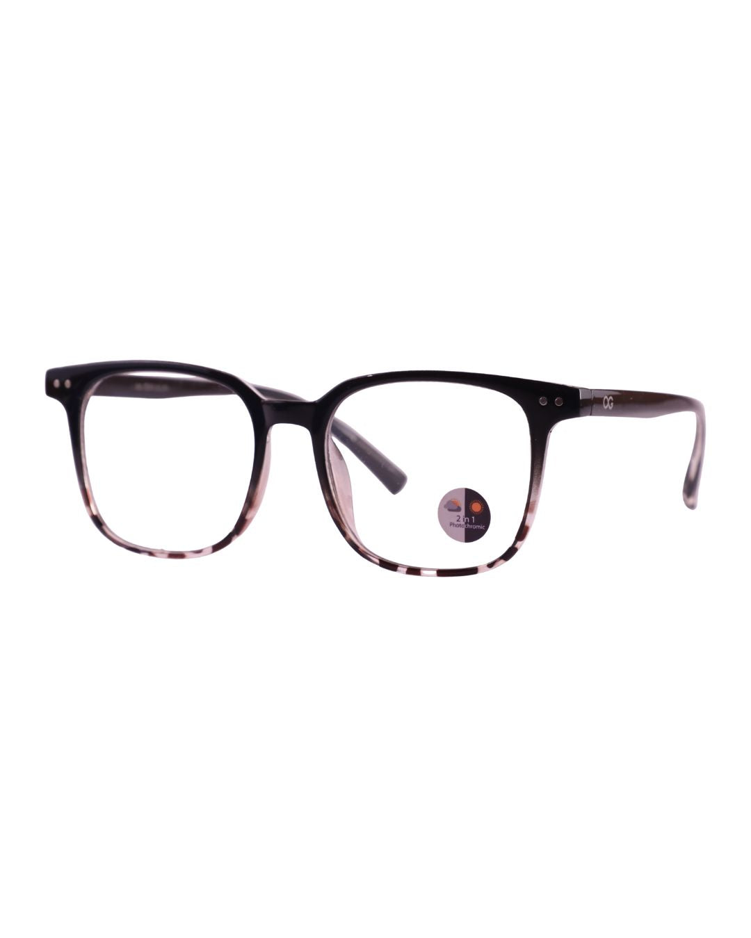 GEN ALFA AuraShift – Photochromic Unisex Optical Frame | Colour-Changing Eyeglasses | Black & Brown (Print)