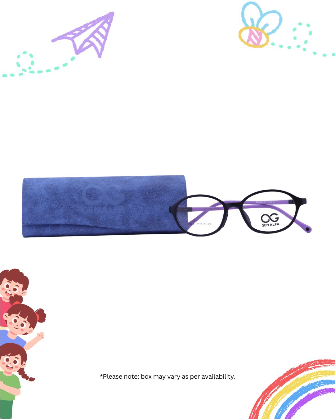 GEN ALFA FlexiJoy – Ultra Flexible Kids Optical Frame (Black & Purple)