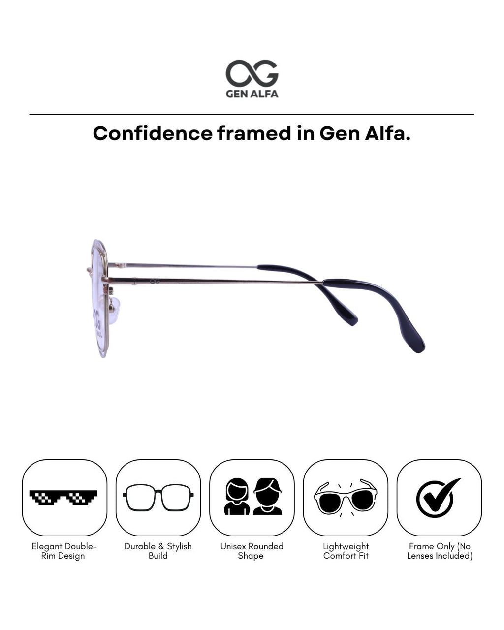 GEN ALFA Aurex Duo Rim Unisex Eyeglass Frame