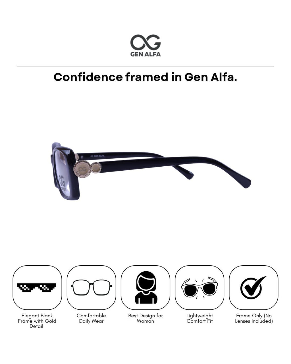 GEN ALFA Noir Aura Women’s Eyeglass Frame
