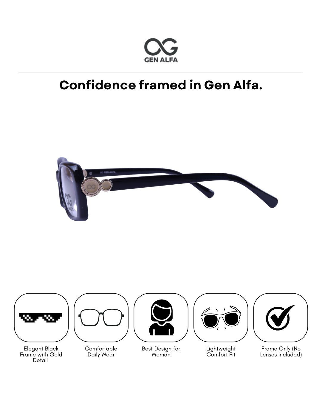 GEN ALFA Noir Aura Women’s Eyeglass Frame
