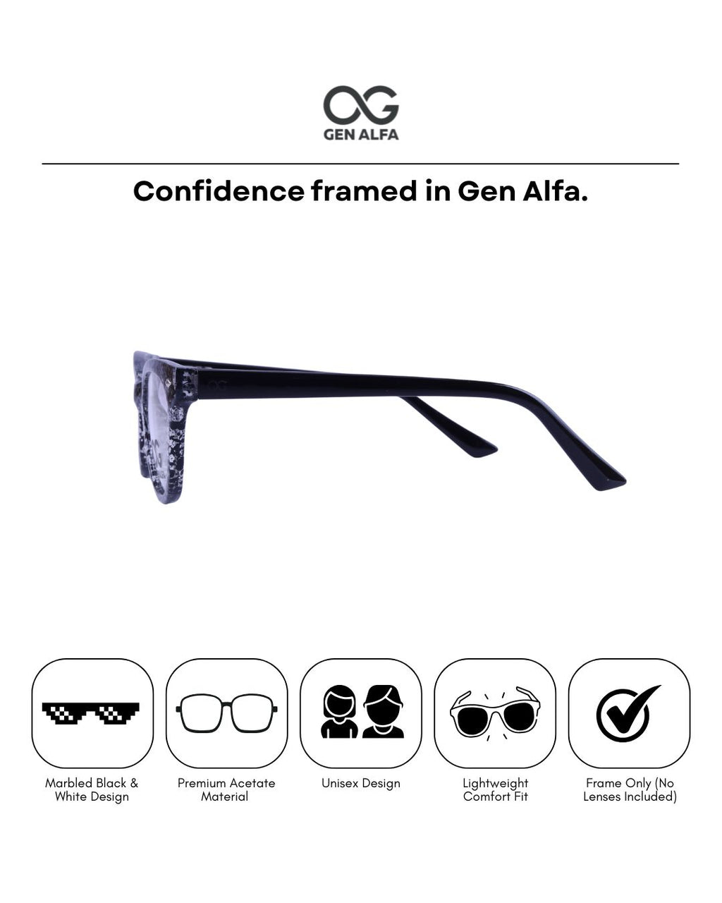 GEN ALFA MonoSplash Unisex Eyeglass Frame