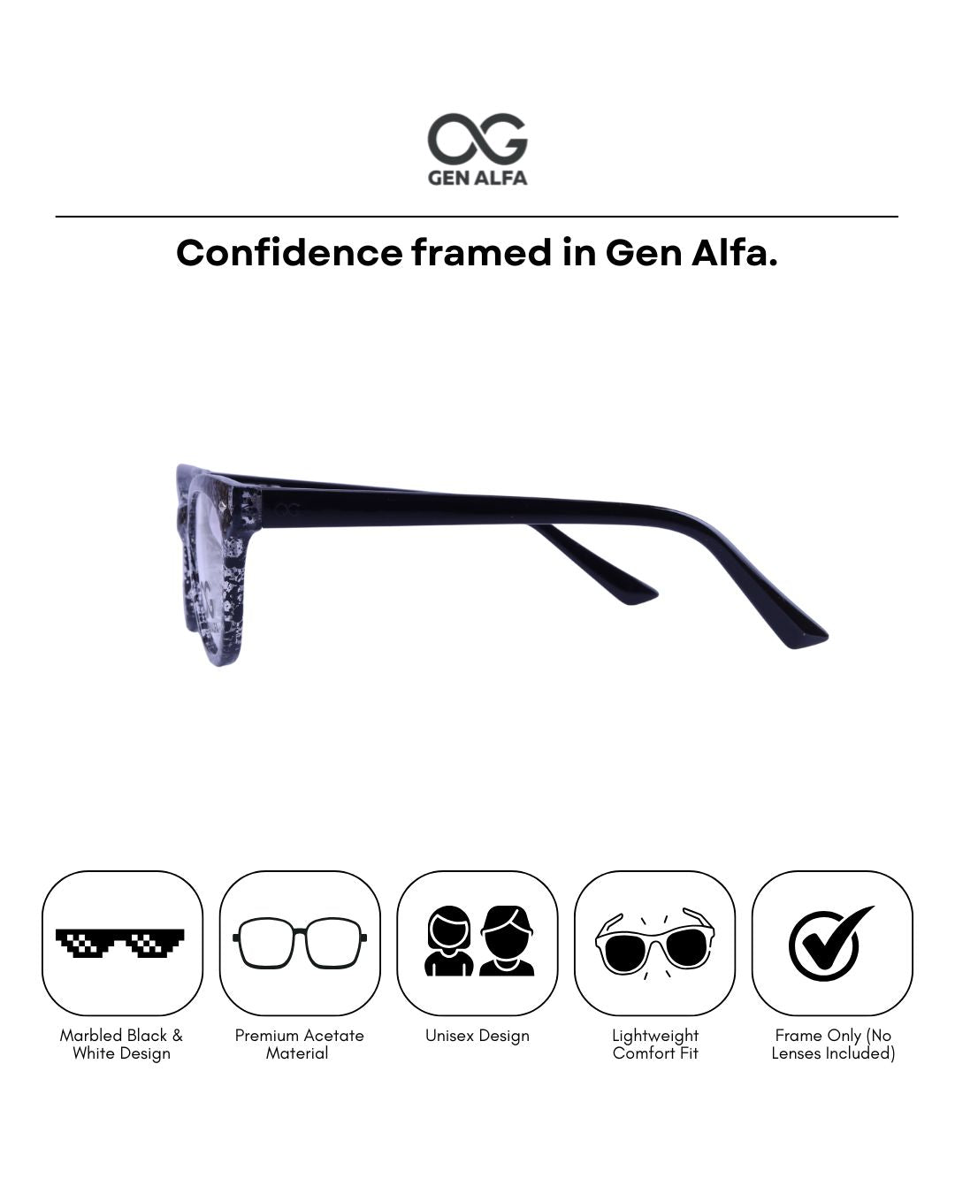 GEN ALFA MonoSplash Unisex Eyeglass Frame