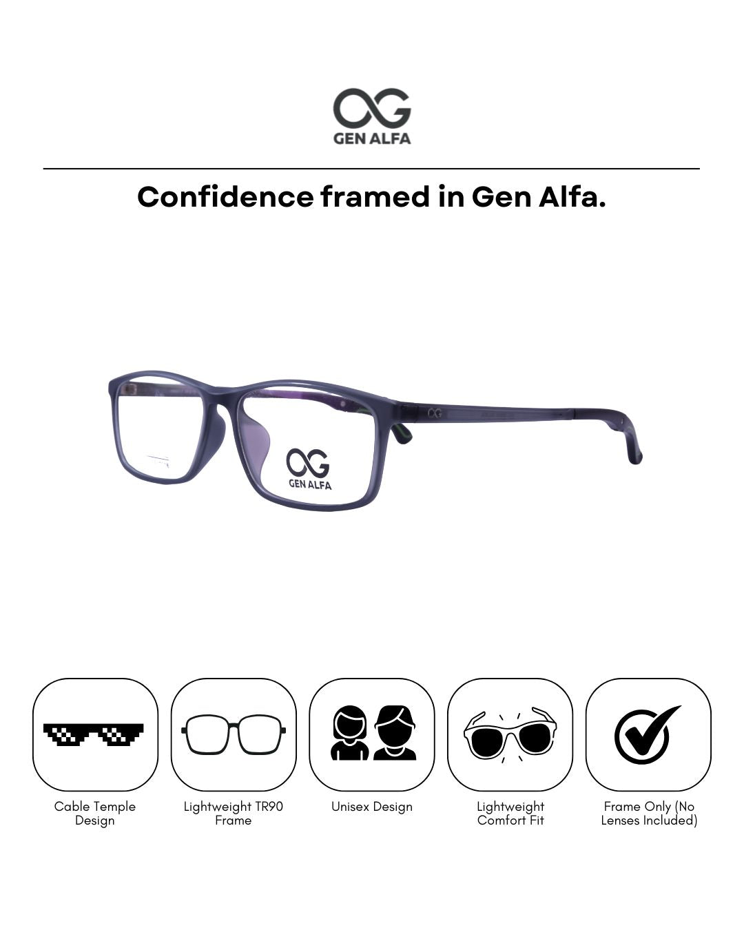 GEN ALFA CableFlex Neo – Unisex Cable Temple Optical Frame