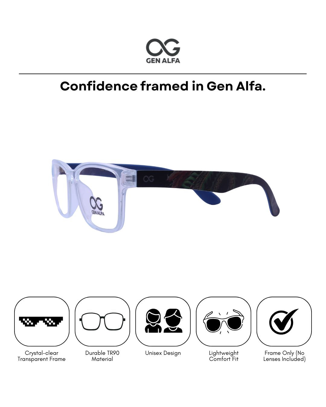GEN ALFA IceFlex Urban – Transparent Unisex Optical Frame