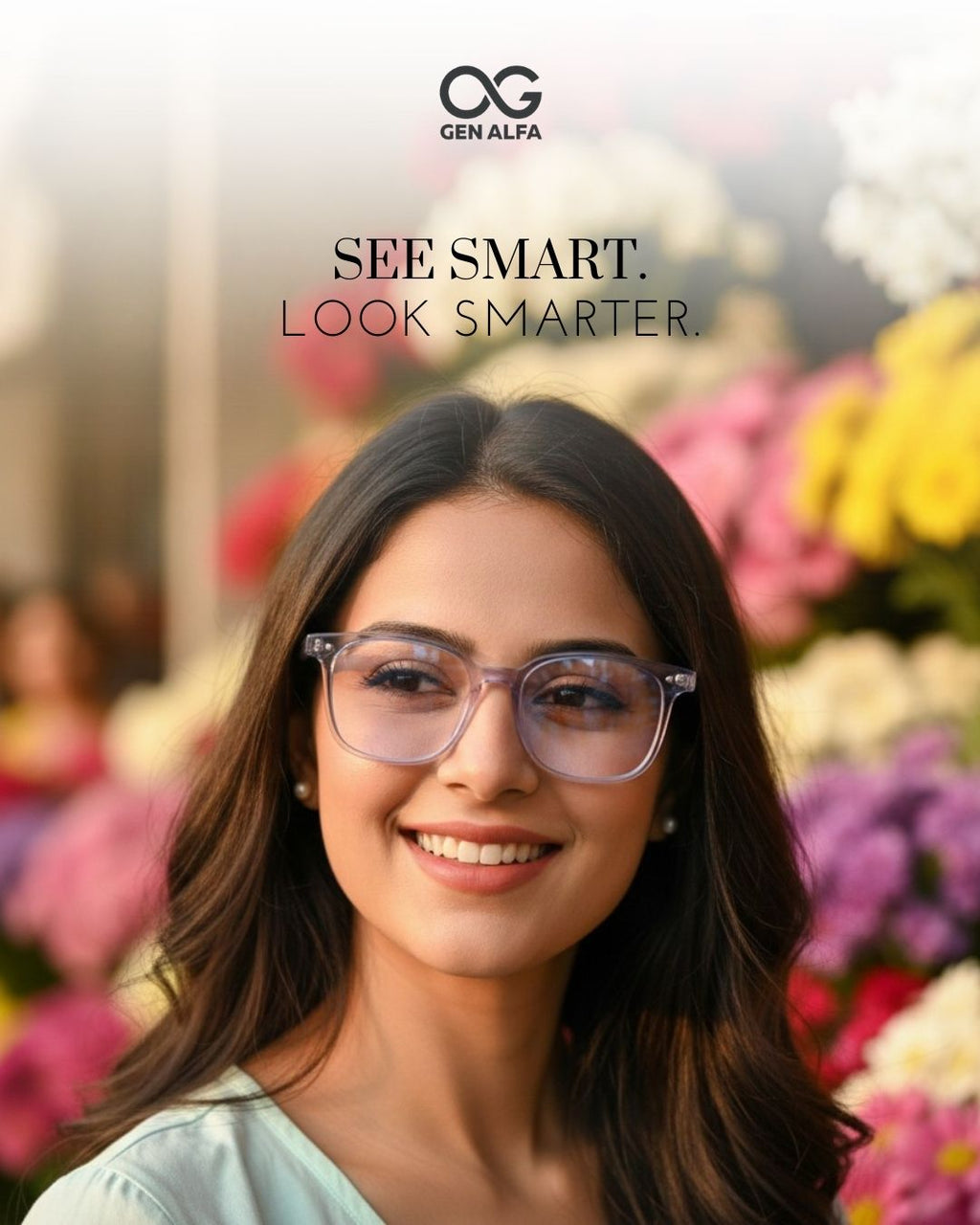 GEN ALFA AuraShift – Photochromic Unisex Optical Frame | Colour-Changing Eyeglasses | Blue & Clear