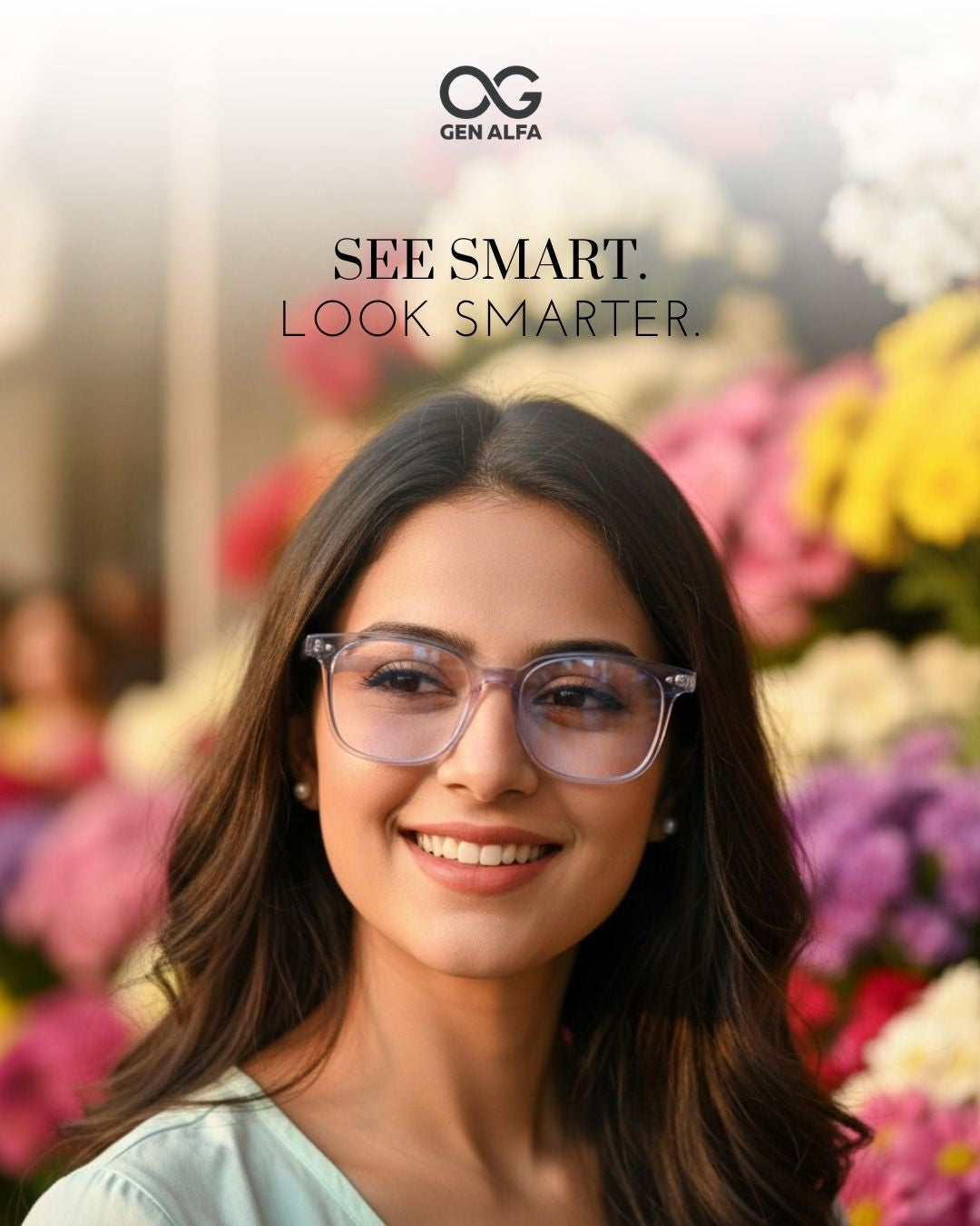 GEN ALFA AuraShift – Photochromic Unisex Optical Frame | Colour-Changing Eyeglasses | Blue & Clear