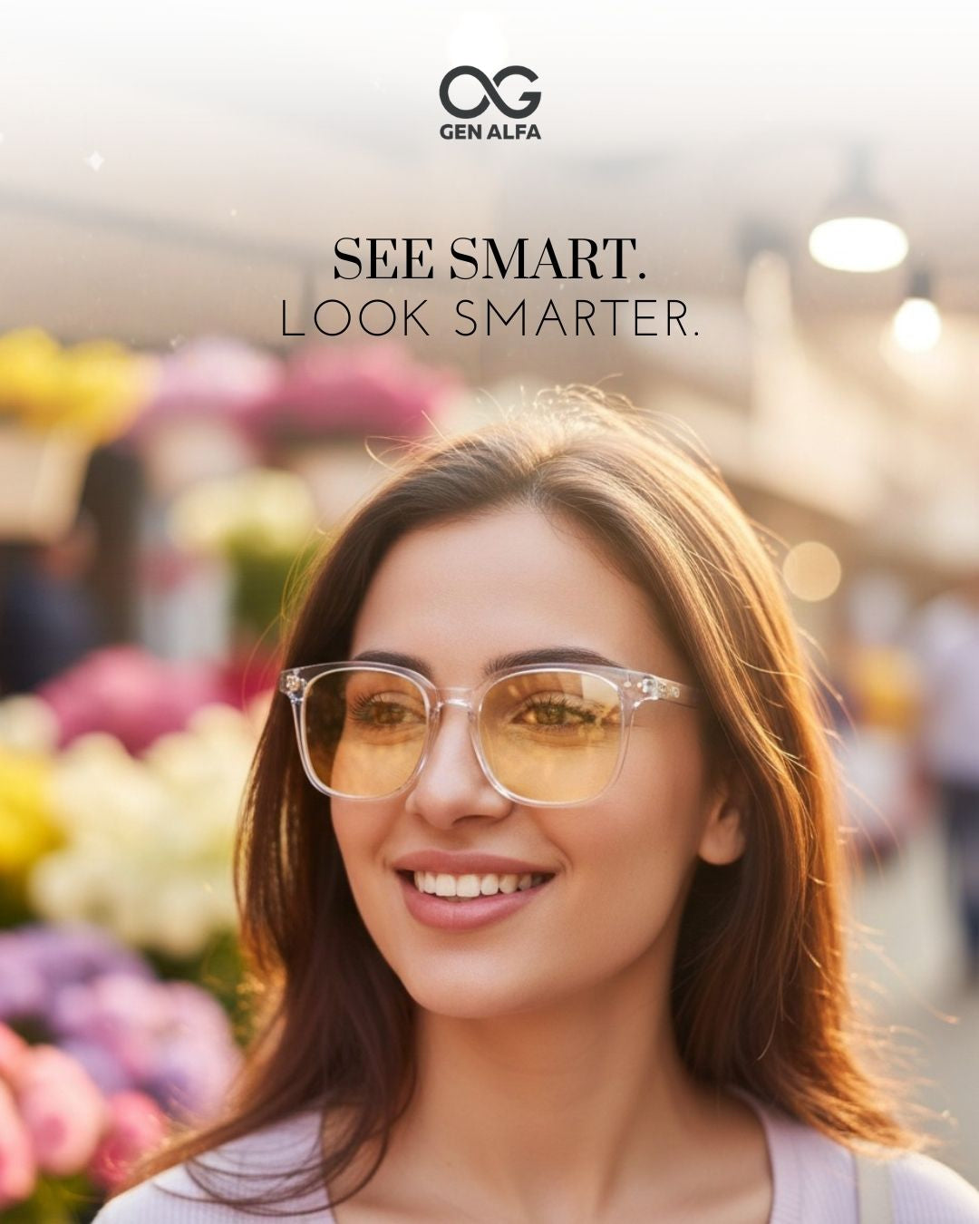 GEN ALFA AuraShift – Photochromic Unisex Optical Frame | Colour-Changing Eyeglasses | Clear