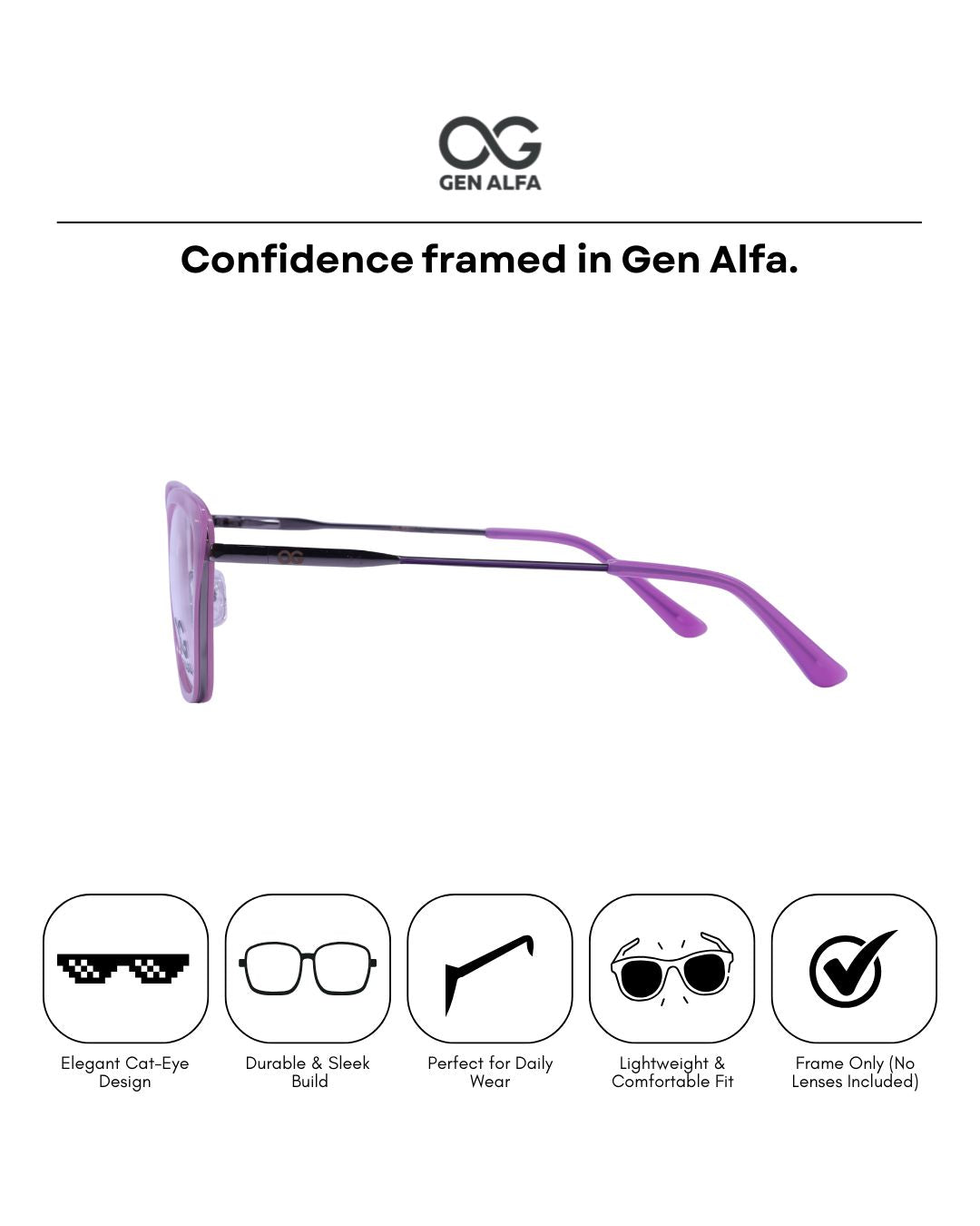 GEN ALFA VioletMuse Cat-Eye Eyeglass Frame for Women