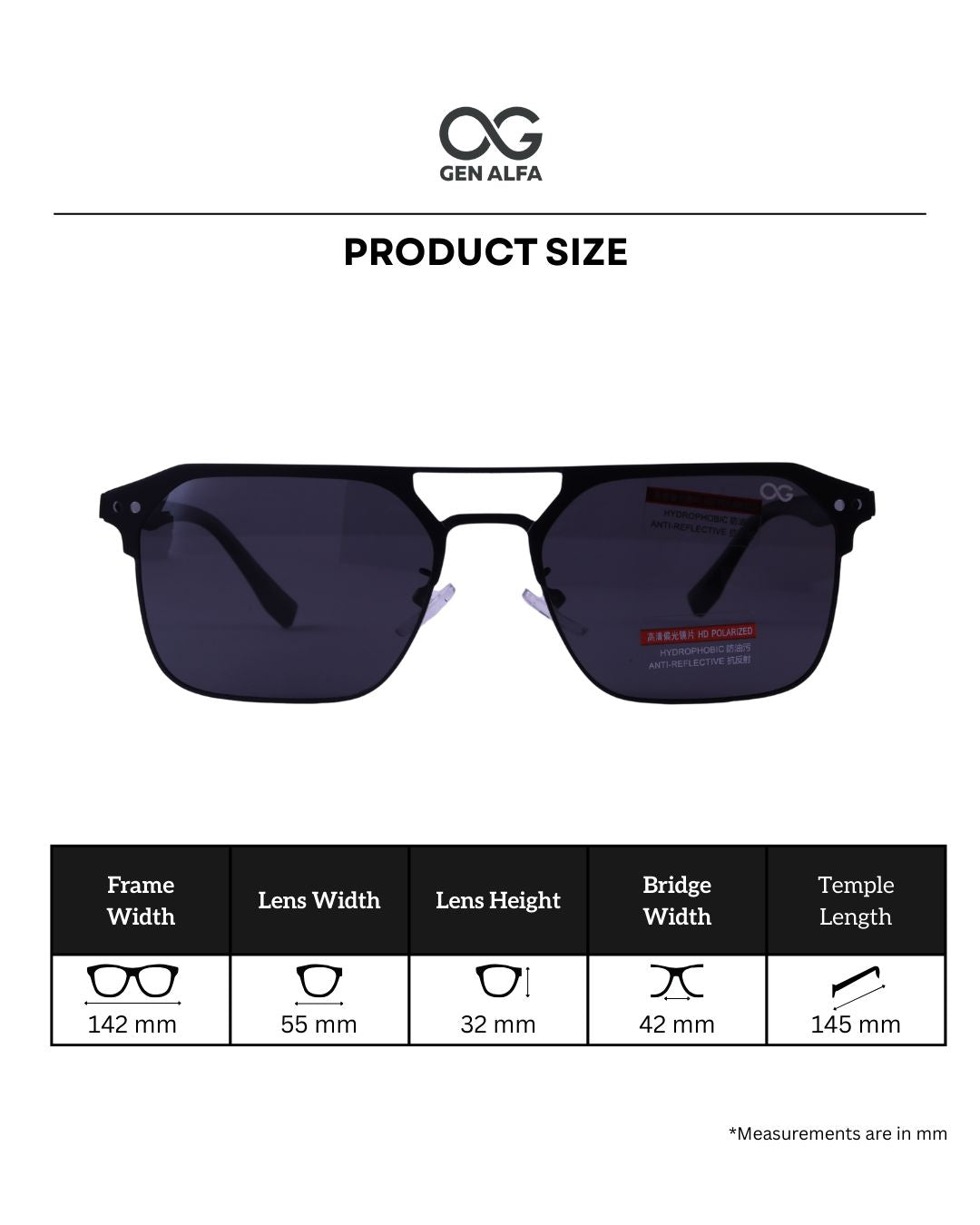 GEN ALFA Stealth Polarized Sunglasses for Men – Matte Black HD