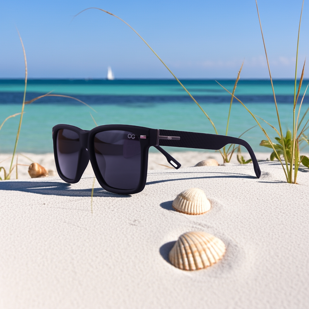 GEN ALFA Edge Men’s Sunglasses – Matte Black Polarized Square Frame